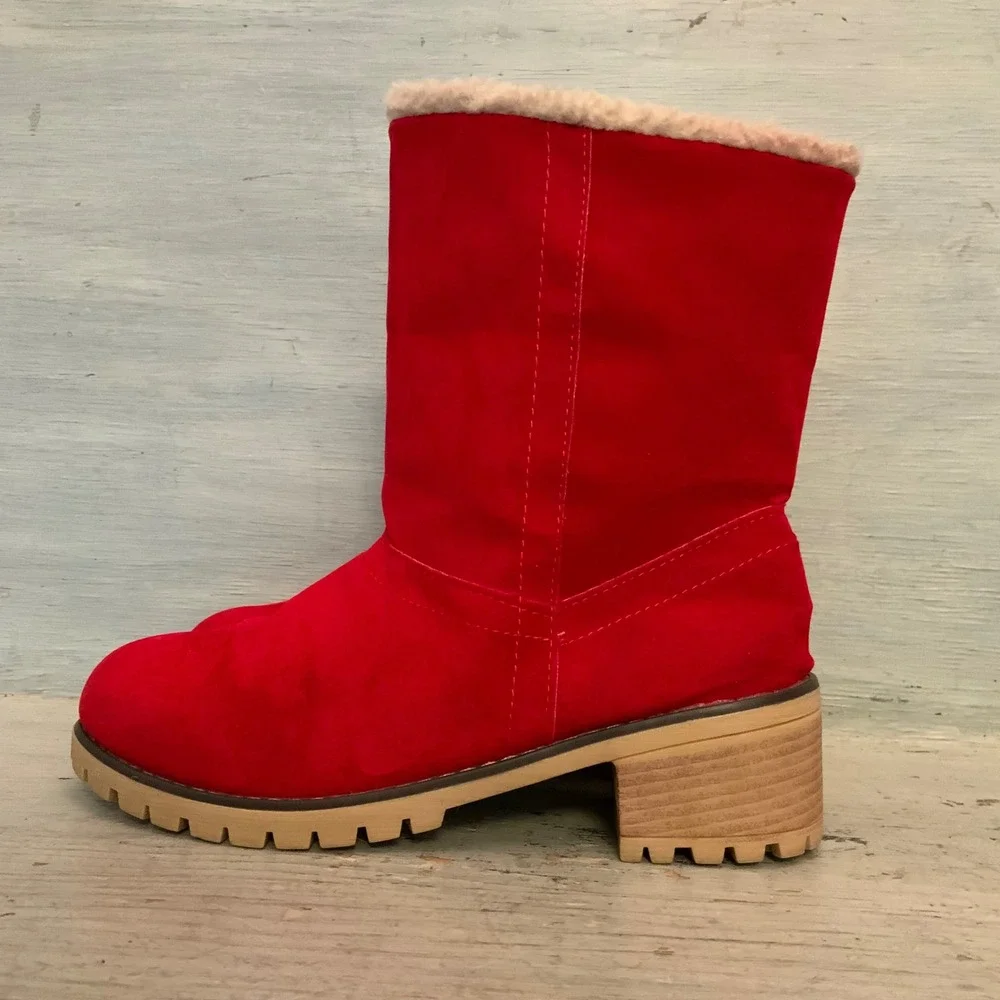 N/A red faux